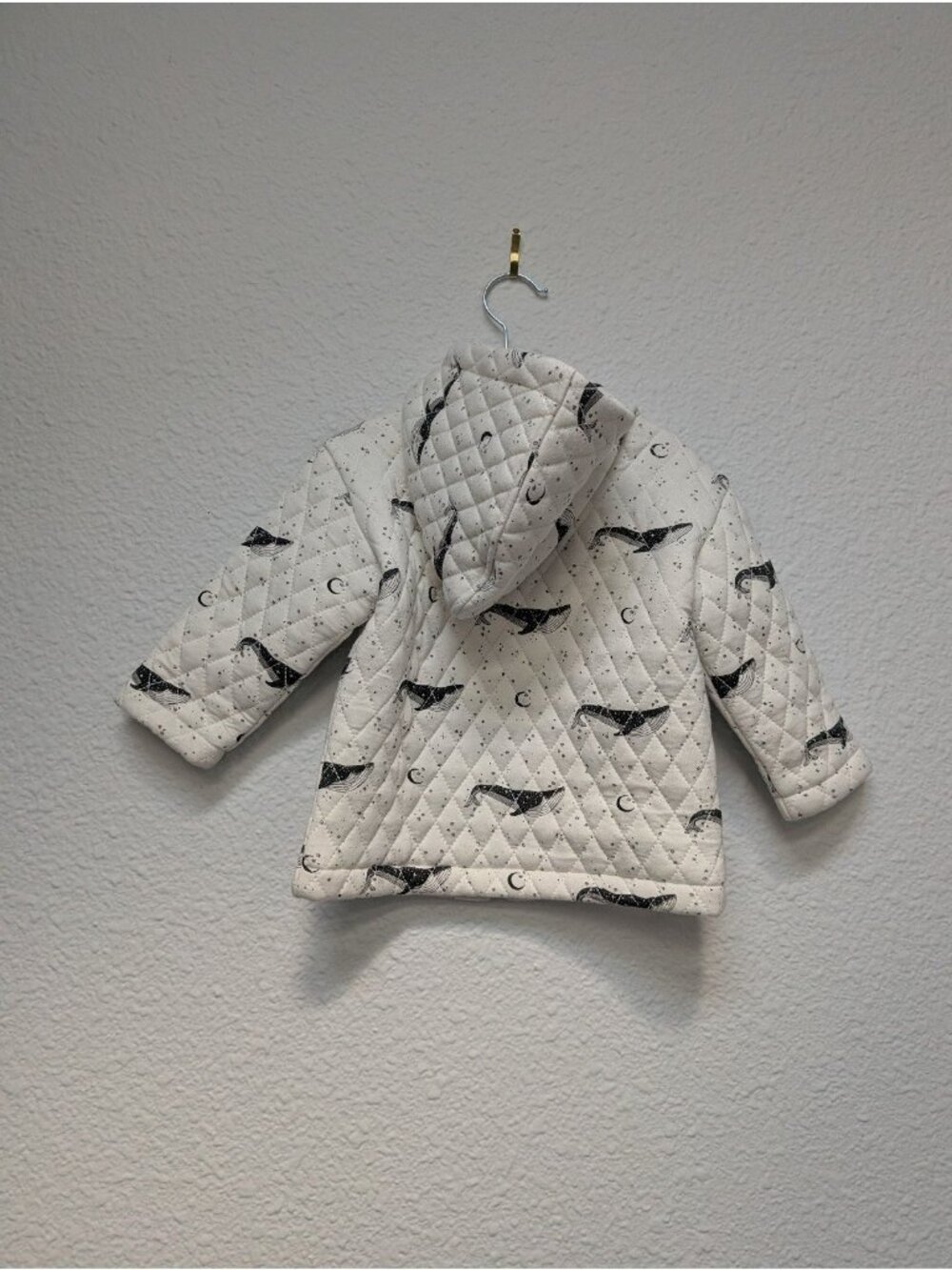 Kate Quinn Bamboo Quilted Hooded Jacket Mystical Whales 18-24 Months Baby